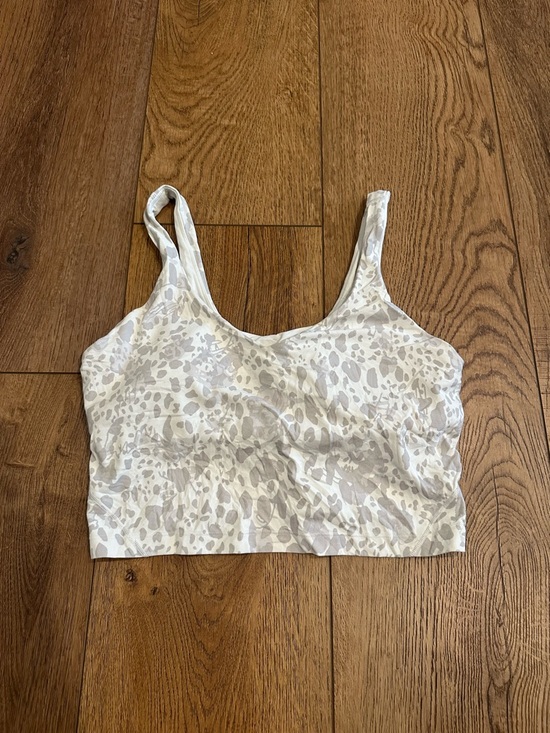 lululemon athletica Tops - Lululemon White and Light Gray Leopard-Print Crop tank
